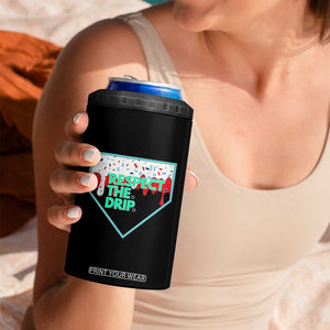 Baseball Home Plate Dripping Ice Cream 4 in 1 Can Cooler Tumbler Respect The Drip Social Club Sprinkles TS02 Print Your Wear