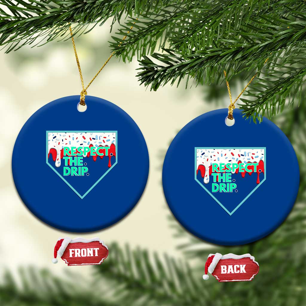 Baseball Home Plate Dripping Ice Cream Ceramic Ornament Respect The Drip Social Club Sprinkles TS02 1pc Blue Print Your Wear