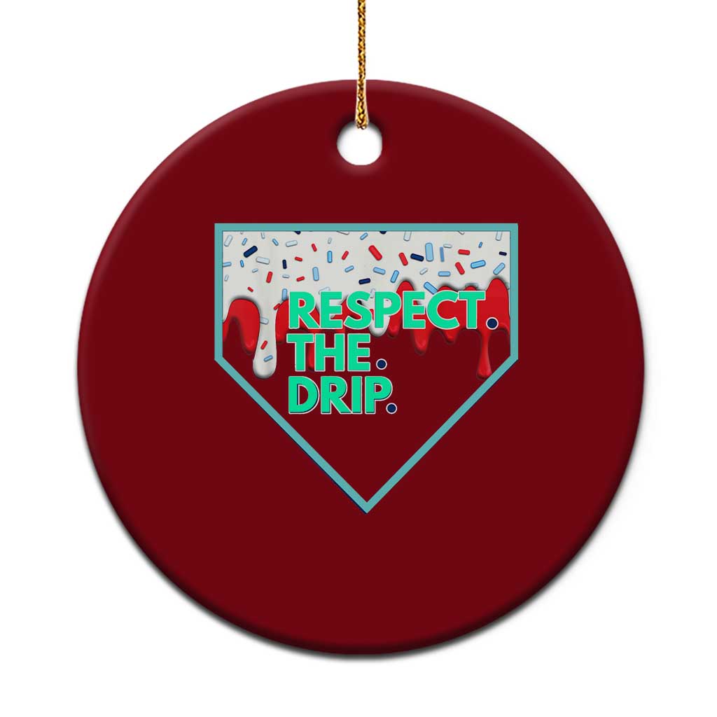 Baseball Home Plate Dripping Ice Cream Ceramic Ornament Respect The Drip Social Club Sprinkles TS02 1pc Red Print Your Wear