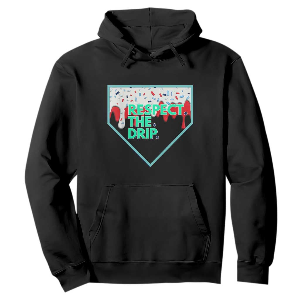 Baseball Home Plate Dripping Ice Cream Hoodie Respect The Drip Social Club Sprinkles TS02 Black Print Your Wear
