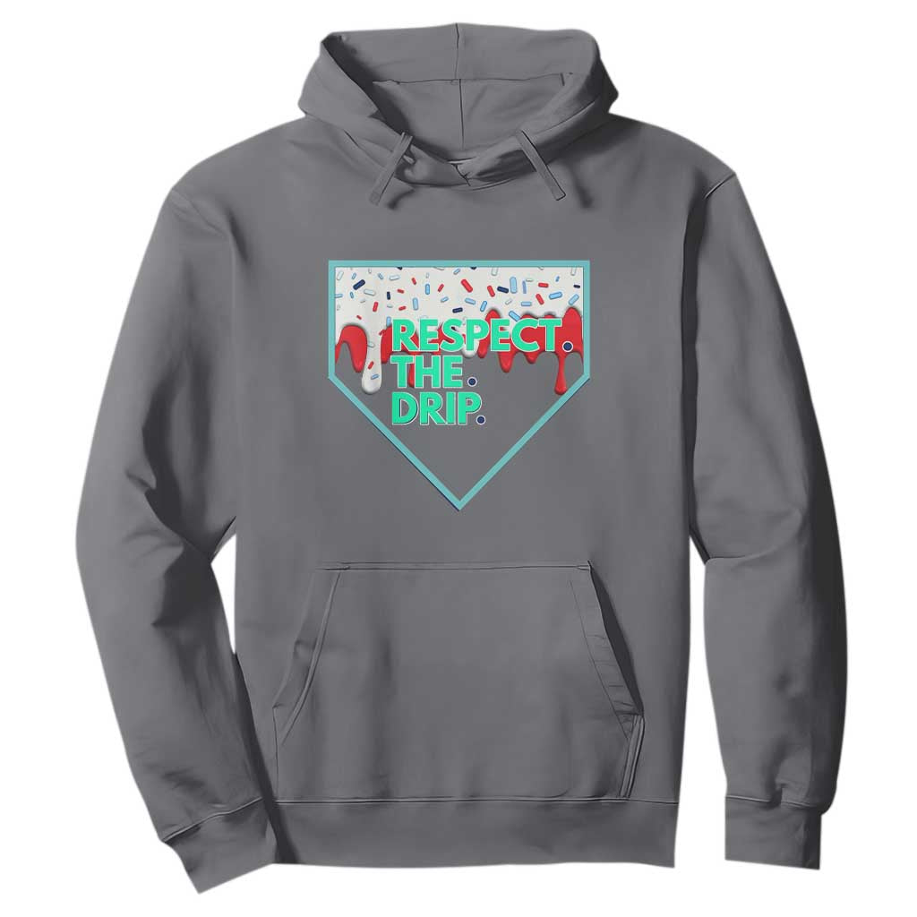 Baseball Home Plate Dripping Ice Cream Hoodie Respect The Drip Social Club Sprinkles TS02 Charcoal Print Your Wear
