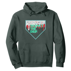 Baseball Home Plate Dripping Ice Cream Hoodie Respect The Drip Social Club Sprinkles TS02 Dark Forest Green Print Your Wear