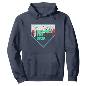 Baseball Home Plate Dripping Ice Cream Hoodie Respect The Drip Social Club Sprinkles TS02 Navy Print Your Wear