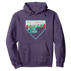 Baseball Home Plate Dripping Ice Cream Hoodie Respect The Drip Social Club Sprinkles TS02 Purple Print Your Wear