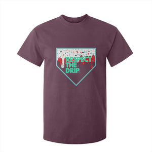 Baseball Home Plate Dripping Ice Cream T Shirt For Kid Respect The Drip Social Club Sprinkles TS02 Maroon Print Your Wear