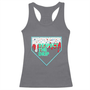 Baseball Home Plate Dripping Ice Cream Racerback Tank Top Respect The Drip Social Club Sprinkles TS02 Charcoal Print Your Wear