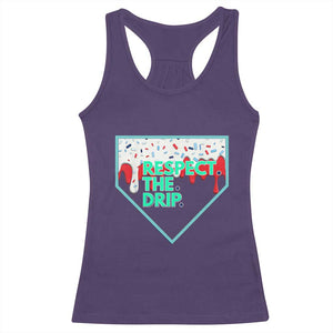 Baseball Home Plate Dripping Ice Cream Racerback Tank Top Respect The Drip Social Club Sprinkles TS02 Purple Print Your Wear