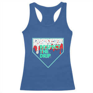 Baseball Home Plate Dripping Ice Cream Racerback Tank Top Respect The Drip Social Club Sprinkles TS02 Royal Blue Print Your Wear