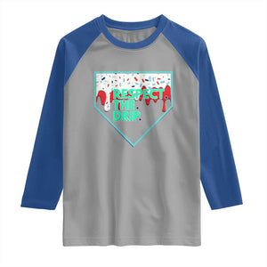 Baseball Home Plate Dripping Ice Cream Raglan Shirt Respect The Drip Social Club Sprinkles TS02 Sport Gray Royal Print Your Wear
