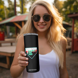 Baseball Home Plate Dripping Ice Cream Skinny Tumbler Respect The Drip Social Club Sprinkles TS02 Print Your Wear