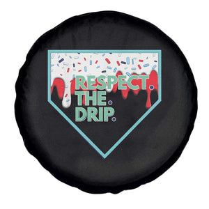 Baseball Home Plate Dripping Ice Cream Spare Tire Cover Respect The Drip Social Club Sprinkles TS02 Print Your Wear