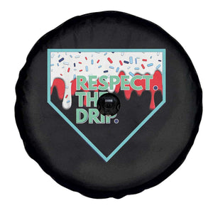 Baseball Home Plate Dripping Ice Cream Spare Tire Cover Respect The Drip Social Club Sprinkles TS02 Print Your Wear