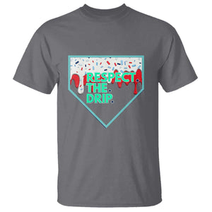 Baseball Home Plate Dripping Ice Cream T Shirt Respect The Drip Social Club Sprinkles TS02 Charcoal Print Your Wear