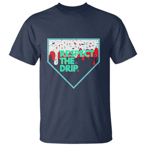 Baseball Home Plate Dripping Ice Cream T Shirt Respect The Drip Social Club Sprinkles TS02 Navy Print Your Wear