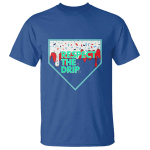 Baseball Home Plate Dripping Ice Cream T Shirt Respect The Drip Social Club Sprinkles TS02 Royal Blue Print Your Wear