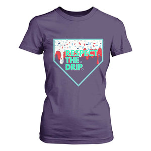 Baseball Home Plate Dripping Ice Cream T Shirt For Women Respect The Drip Social Club Sprinkles TS02 Purple Print Your Wear