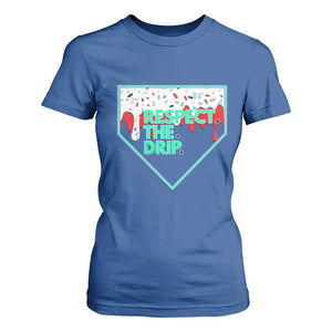 Baseball Home Plate Dripping Ice Cream T Shirt For Women Respect The Drip Social Club Sprinkles TS02 Royal Blue Print Your Wear