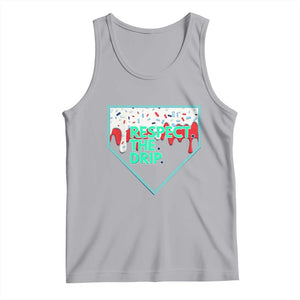 Baseball Home Plate Dripping Ice Cream Tank Top Respect The Drip Social Club Sprinkles TS02 Athletic Heather Print Your Wear