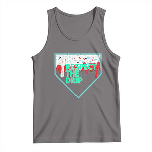 Baseball Home Plate Dripping Ice Cream Tank Top Respect The Drip Social Club Sprinkles TS02 Deep Heather Print Your Wear