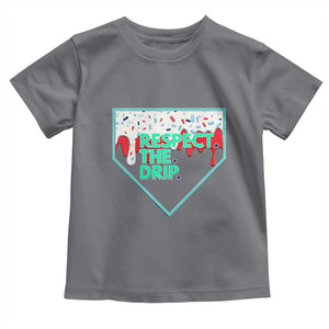 Baseball Home Plate Dripping Ice Cream Toddler T Shirt Respect The Drip Social Club Sprinkles TS02 Charcoal Print Your Wear