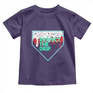 Baseball Home Plate Dripping Ice Cream Toddler T Shirt Respect The Drip Social Club Sprinkles TS02 Purple Print Your Wear