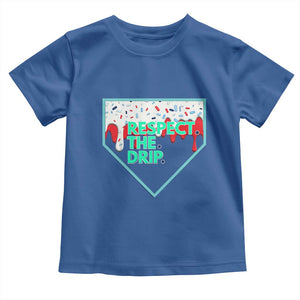 Baseball Home Plate Dripping Ice Cream Toddler T Shirt Respect The Drip Social Club Sprinkles TS02 Royal Blue Print Your Wear