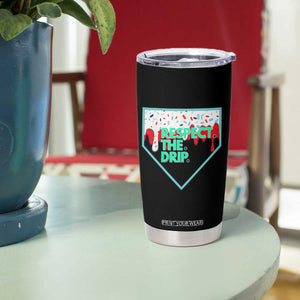 Baseball Home Plate Dripping Ice Cream Tumbler Cup Respect The Drip Social Club Sprinkles TS02 Print Your Wear