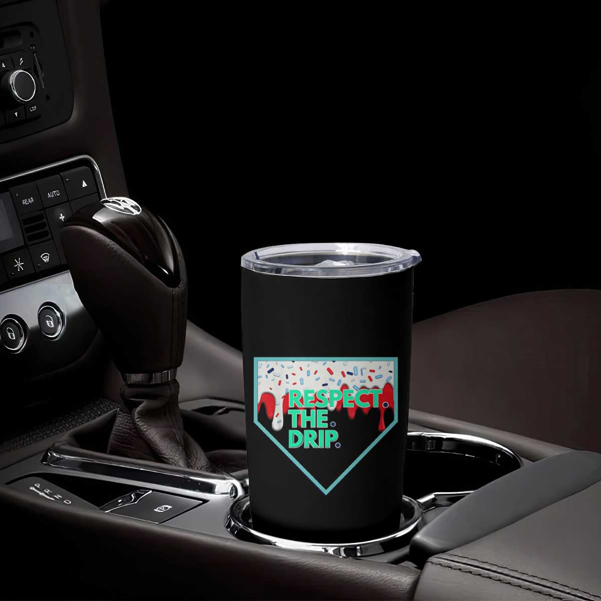Baseball Home Plate Dripping Ice Cream Tumbler Cup Respect The Drip Social Club Sprinkles TS02 Print Your Wear