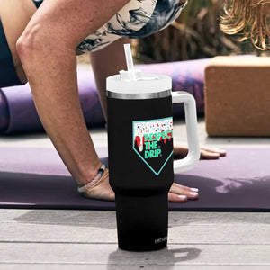 Baseball Home Plate Dripping Ice Cream Tumbler With Handle Respect The Drip Social Club Sprinkles TS02 Print Your Wear
