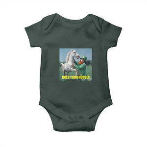 Funny Leprechaun Hold Your Horse Baby Onesie Unicorn St Patrick's Day TS02 Print Your Wear