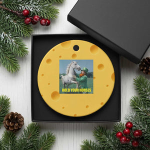 Funny Leprechaun Hold Your Horse Ceramic Ornament Unicorn St Patrick's Day TS02 1pc Yellow Cheese Print Your Wear