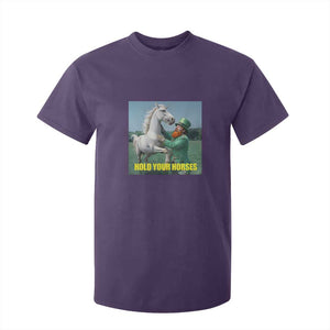 Funny Leprechaun Hold Your Horse T Shirt For Kid Unicorn St Patrick's Day TS02 Purple Print Your Wear