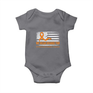 Developmental Disability Awareness Baby Onesie US American Flag We Wear Orange TS02 Charcoal Print Your Wear