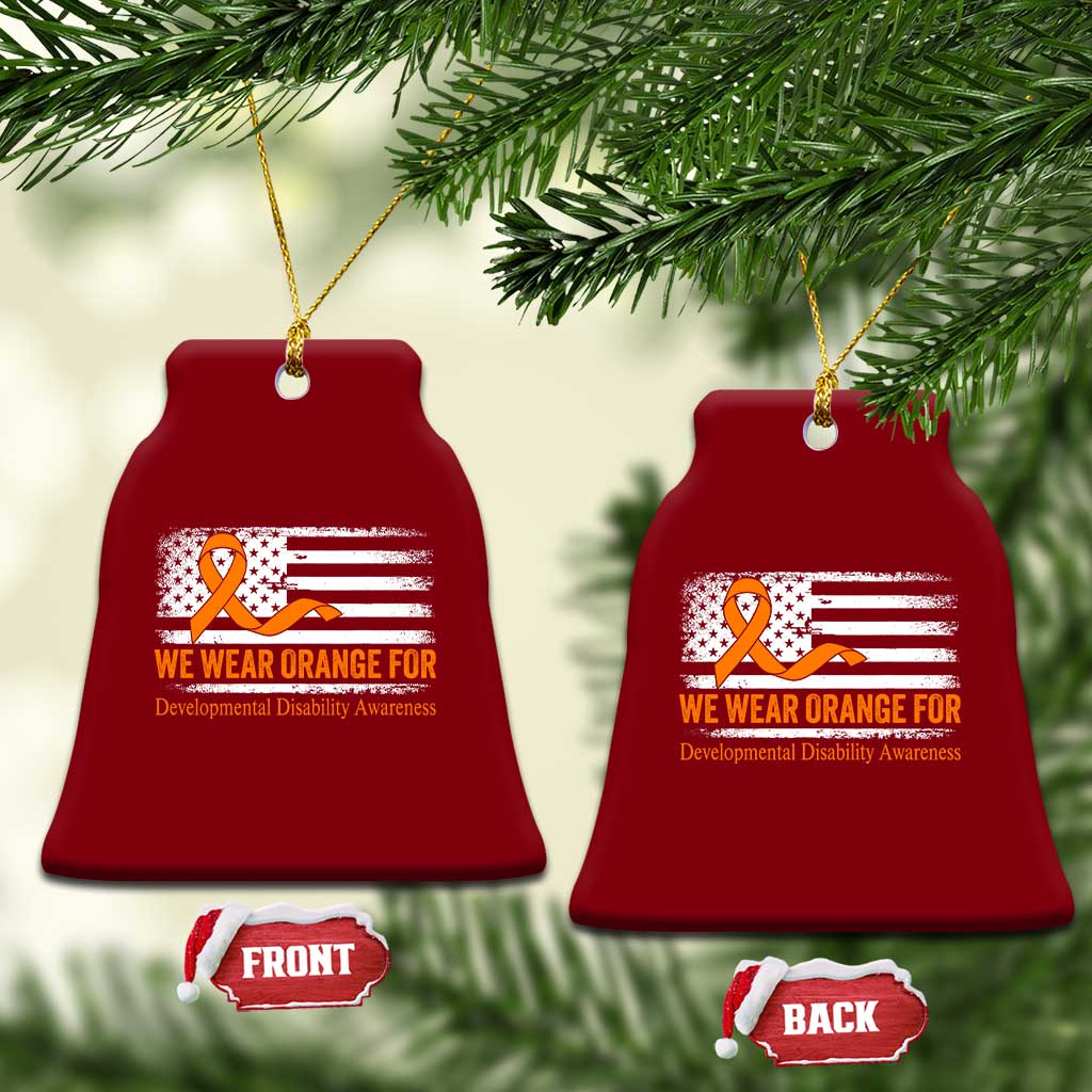 Developmental Disability Awareness Ceramic Ornament US American Flag We Wear Orange TS02 Print Your Wear