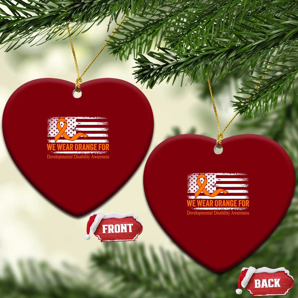 Developmental Disability Awareness Ceramic Ornament US American Flag We Wear Orange TS02 Print Your Wear