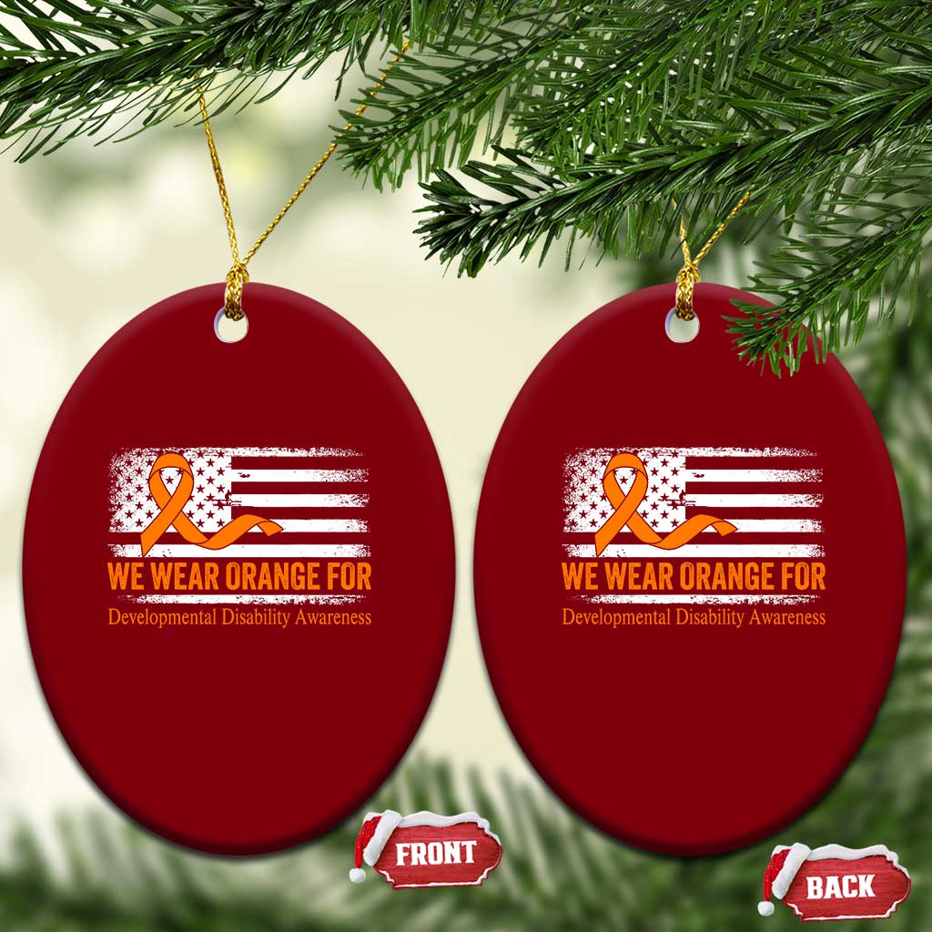 Developmental Disability Awareness Ceramic Ornament US American Flag We Wear Orange TS02 Print Your Wear