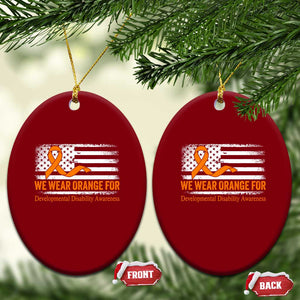 Developmental Disability Awareness Ceramic Ornament US American Flag We Wear Orange TS02 Print Your Wear