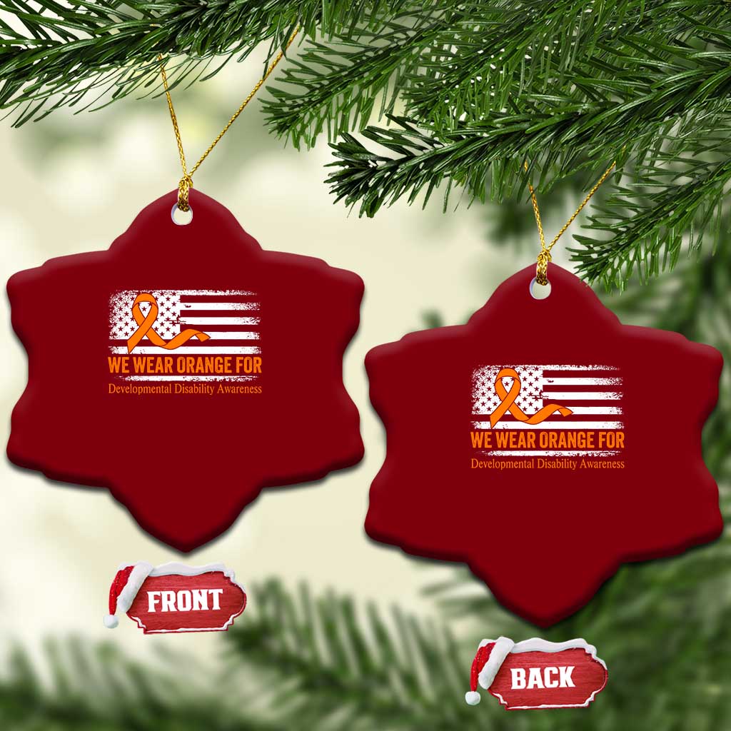 Developmental Disability Awareness Ceramic Ornament US American Flag We Wear Orange TS02 Print Your Wear