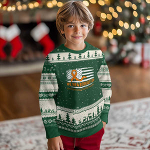 Developmental Disability Awareness Ugly Christmas Sweater US American Flag We Wear Orange TS02 Forest Green Beige Print Your Wear