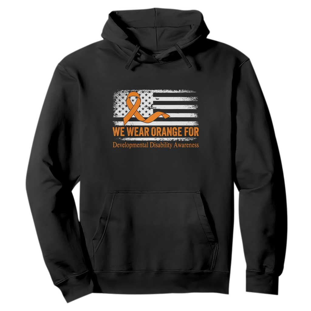 Developmental Disability Awareness Hoodie US American Flag We Wear Orange TS02 Black Print Your Wear