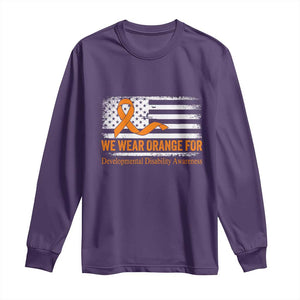Developmental Disability Awareness Long Sleeve Shirt US American Flag We Wear Orange TS02 Purple Print Your Wear