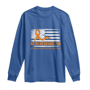 Developmental Disability Awareness Long Sleeve Shirt US American Flag We Wear Orange TS02 Royal Blue Print Your Wear