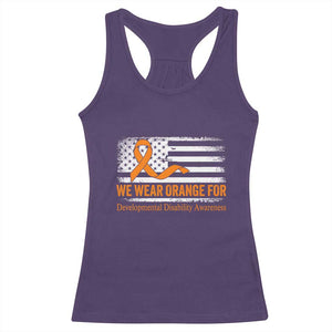 Developmental Disability Awareness Racerback Tank Top US American Flag We Wear Orange TS02 Purple Print Your Wear