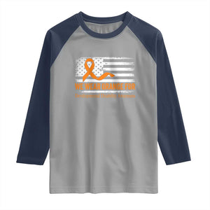 Developmental Disability Awareness Raglan Shirt US American Flag We Wear Orange TS02 Sport Gray Navy Print Your Wear