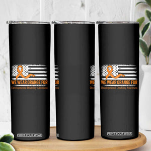 Developmental Disability Awareness Skinny Tumbler US American Flag We Wear Orange TS02 Print Your Wear