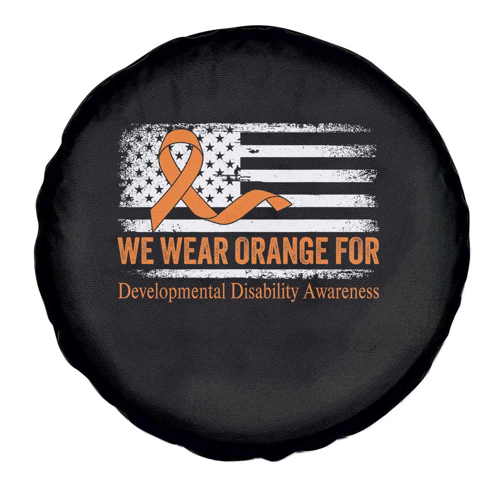 Developmental Disability Awareness Spare Tire Cover US American Flag We Wear Orange TS02 Print Your Wear
