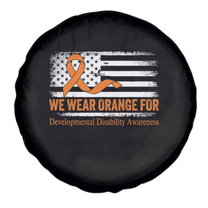 Developmental Disability Awareness Spare Tire Cover US American Flag We Wear Orange TS02 Print Your Wear