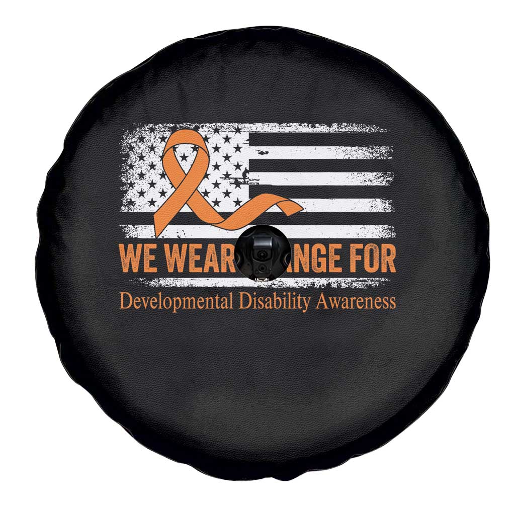 Developmental Disability Awareness Spare Tire Cover US American Flag We Wear Orange TS02 Print Your Wear