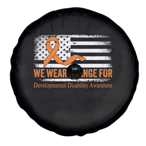 Developmental Disability Awareness Spare Tire Cover US American Flag We Wear Orange TS02 Print Your Wear