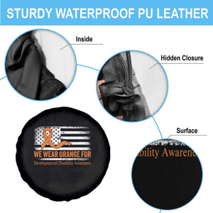 Developmental Disability Awareness Spare Tire Cover US American Flag We Wear Orange TS02 Print Your Wear